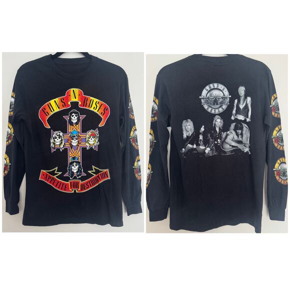 Guns N' Roses 'Appetite for Destruction' Long Sleeve Band Tee in Black - Picture 1 of 7